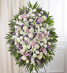 Lavender And White Funeral Standing Spray