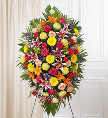 Bright Colorful Sympathy Standing Spray